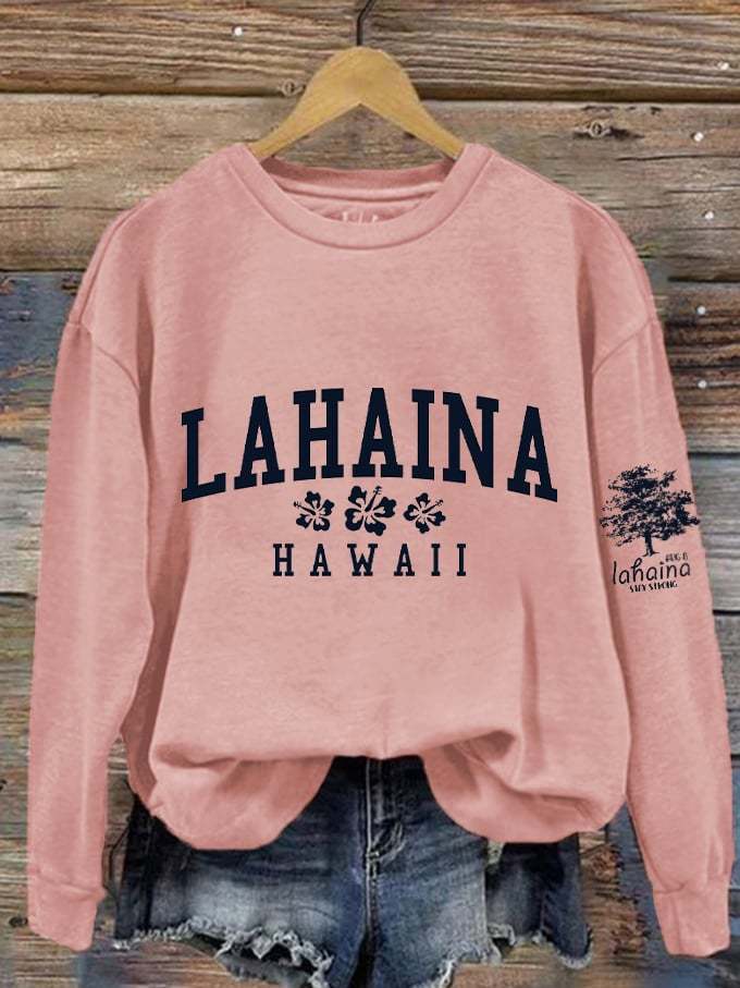 Women's Lahaina Strong Hawaii Tree of Life Aug 8 Print Sweatshirt