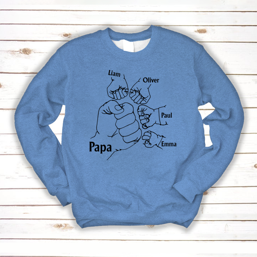 Papa And Kids Hand, Birthday Gift For Papa Sweatshirt