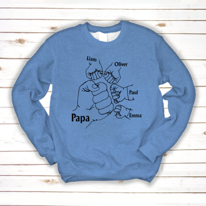 Papa And Kids Hand, Birthday Gift For Papa Sweatshirt