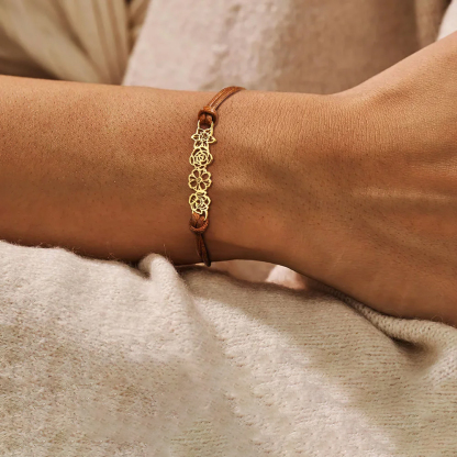 Personalized Mother's Day Dainty Adjustable Birth Flowers Family Jewelry | GC048