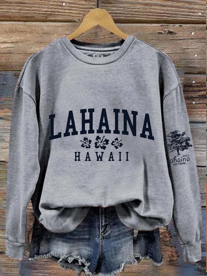 Women's Lahaina Strong Hawaii Tree of Life Aug 8 Print Sweatshirt