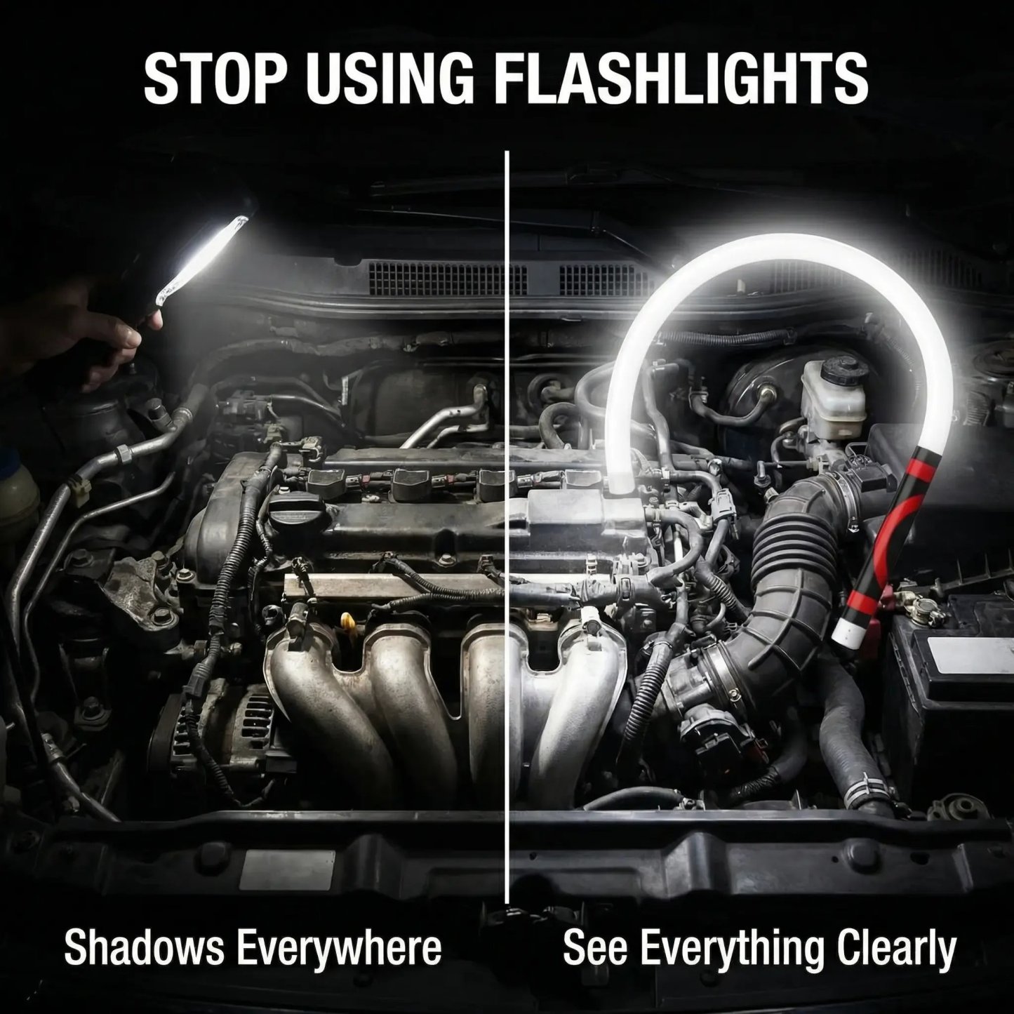 🌟 27" Flexible LED Work Light 🌟Bendable LED Flashlight Stick