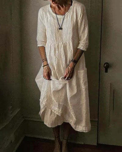 Casual Round Neck Long Dress