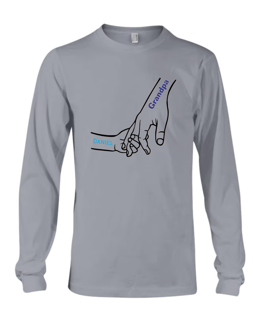 Grandpa And Kids Hold Hand