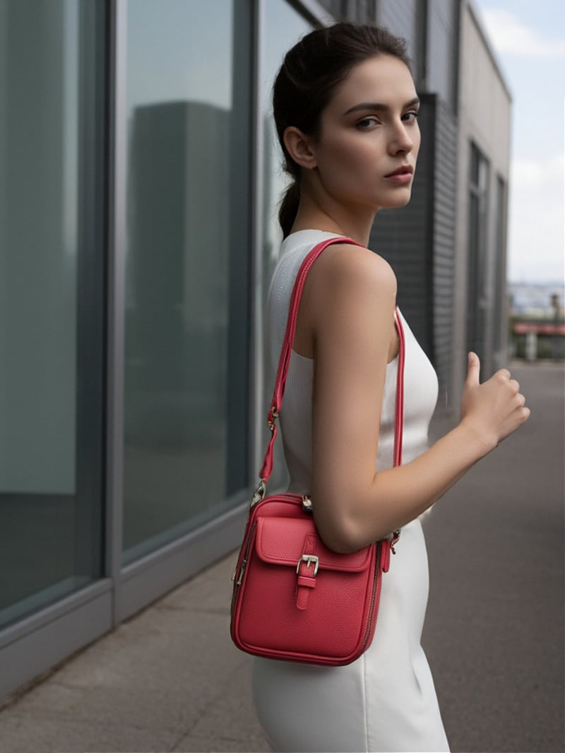 🔥LAST DAY 49% OFF- Crossbody Leather Bag - Brown / 20.5 x 15 x 6.5 cm