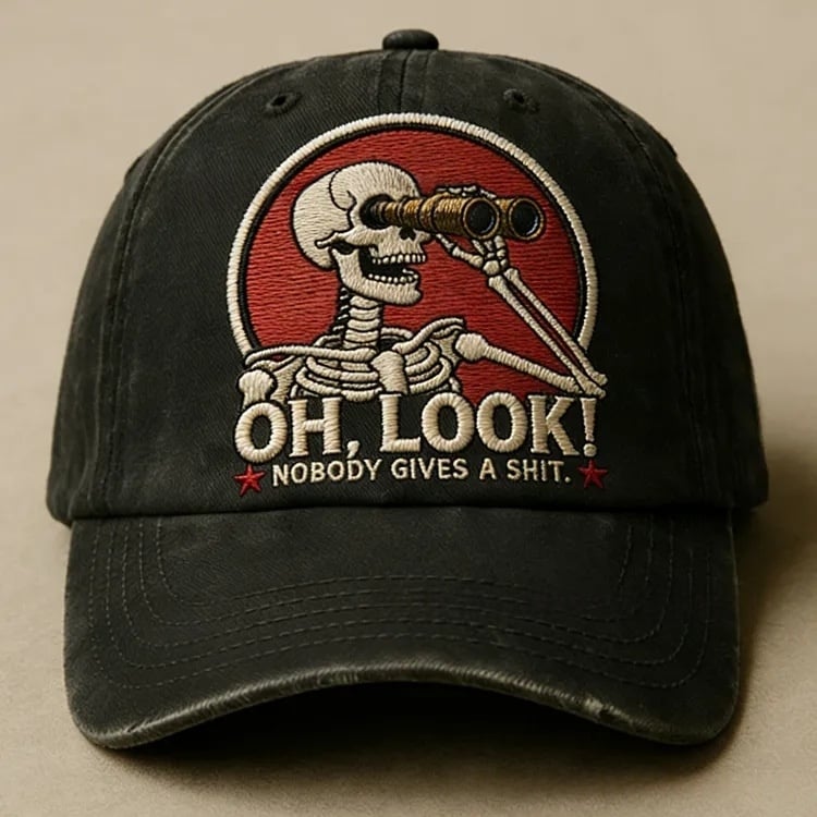 💀 “Oh, Look! Nobody Gives a Shit.” Skeleton Scout Cap