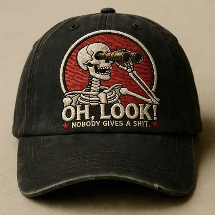 💀 “Oh, Look! Nobody Gives a Shit.” Skeleton Scout Cap