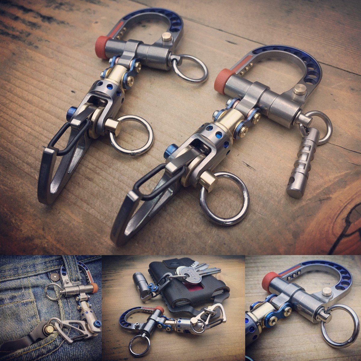 keychain with double carabiner