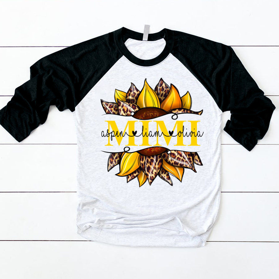 Leopard Yellow Sunflower Mimi And Kids CL01 Baseball