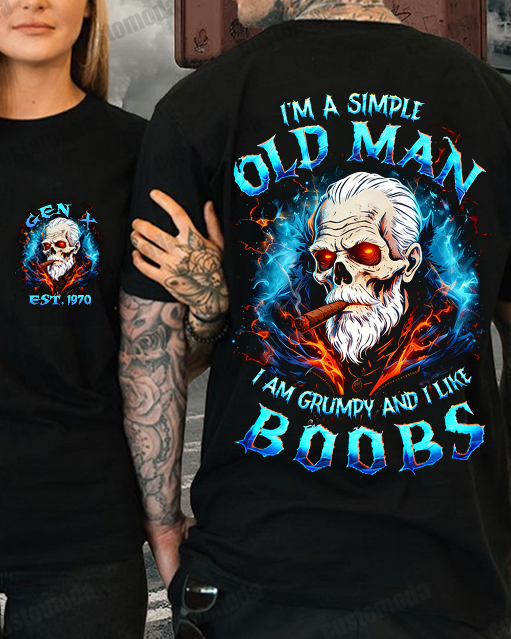 I'm A Simple Old Man I Am Grumpy And I Like Boobs Custom Year Sweatshirt/T-shirt/Hoodie
