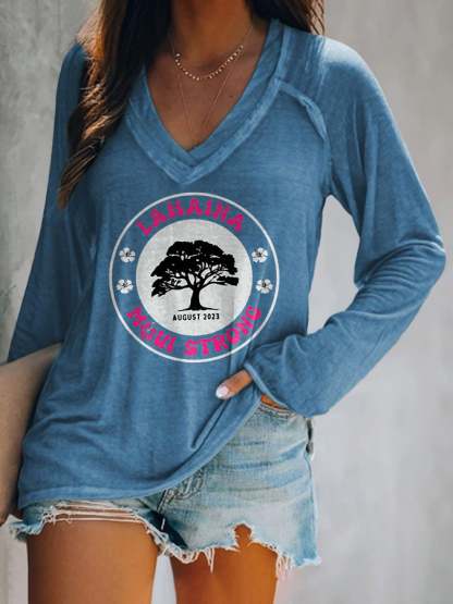 Women's Lahaina Maui Strong Print Casual T-Shirt