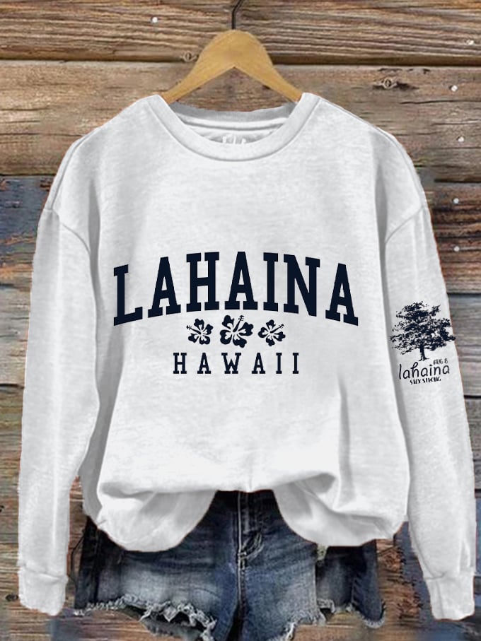 Women's Lahaina Strong Hawaii Tree of Life Aug 8 Print Sweatshirt