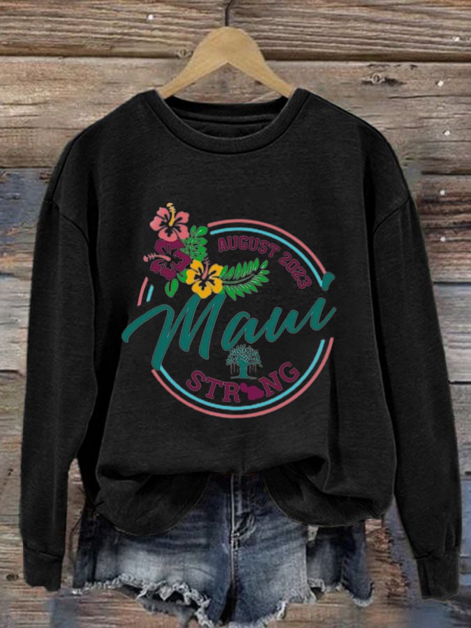 Women'S Maui Strong Print Long Sleeve Sweatshirt