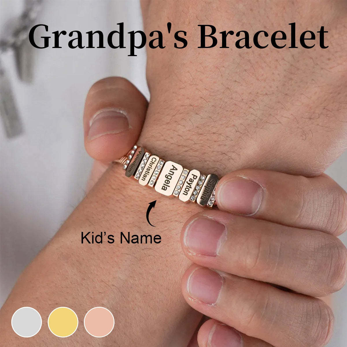 Personalised Flex Snake Chain Man's Bracelet-Gift for Dad/Grandpa