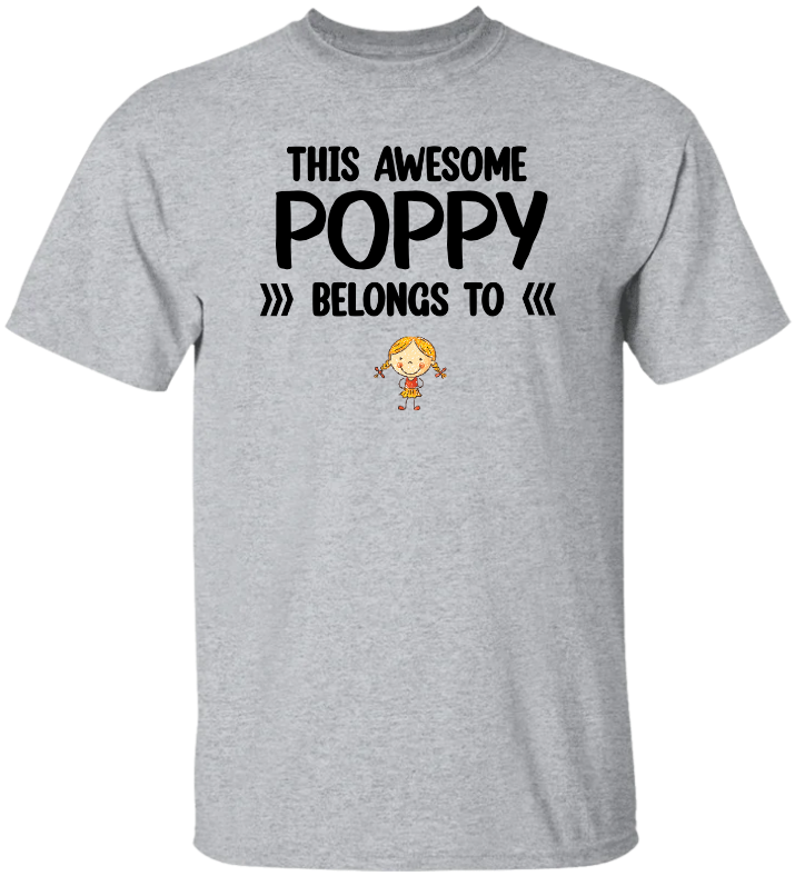 This Awesome Poppy Belongs To, Custom Poppy And Kids, Grandpa Gift TH