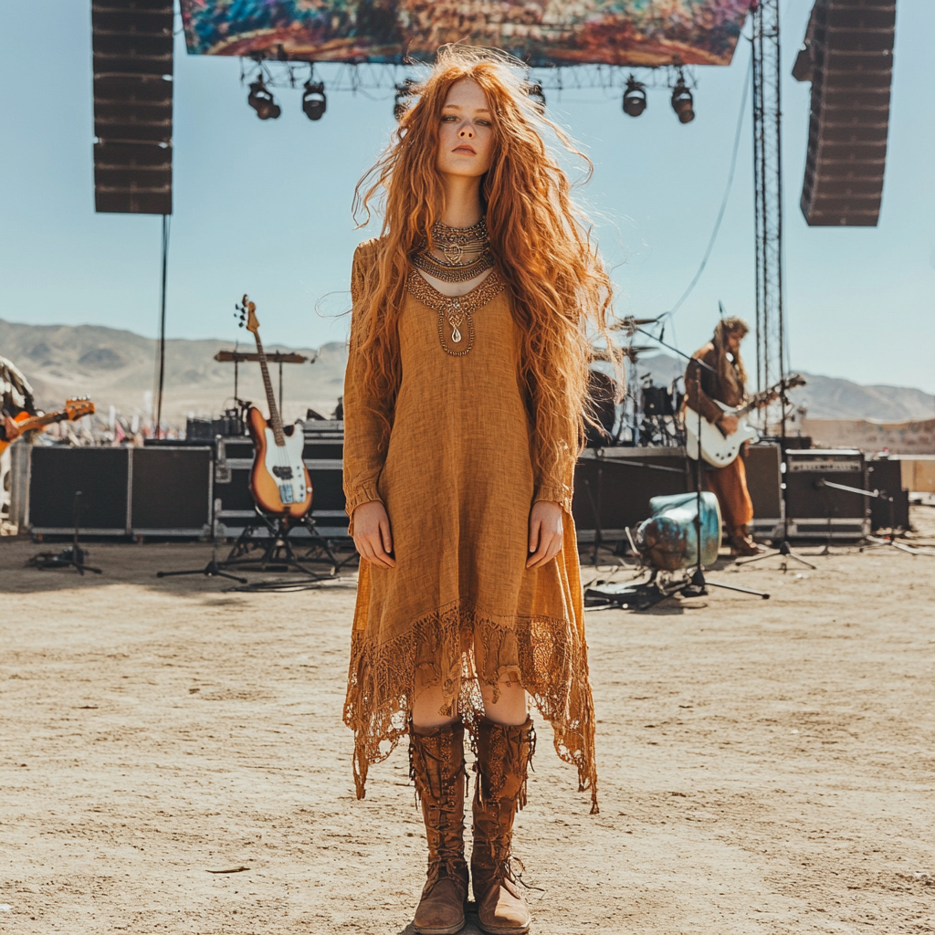 Coachella Music Festival Rock Party Carnival Vintage Wilderness Ethnic Bohemian Linen Dress