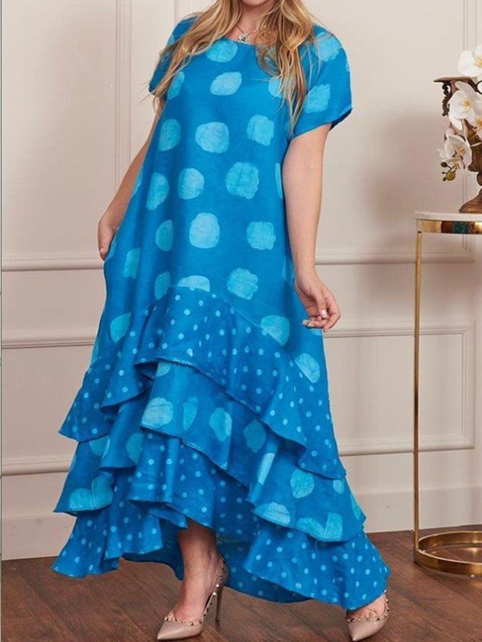 Polka Dot Layered Swing Dress