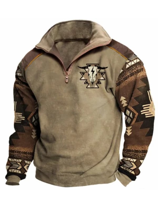 Men's Cowboy Lapel Sweatshirt