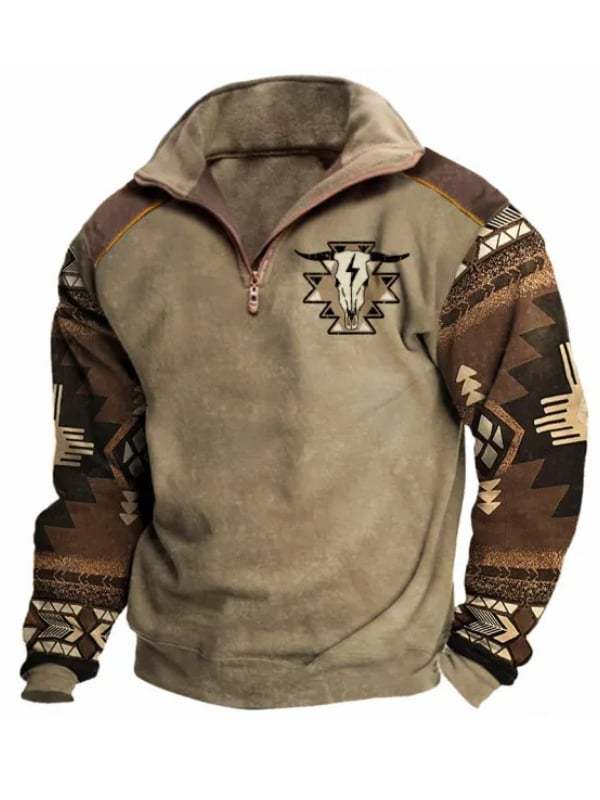 Men's Cowboy Lapel Sweatshirt