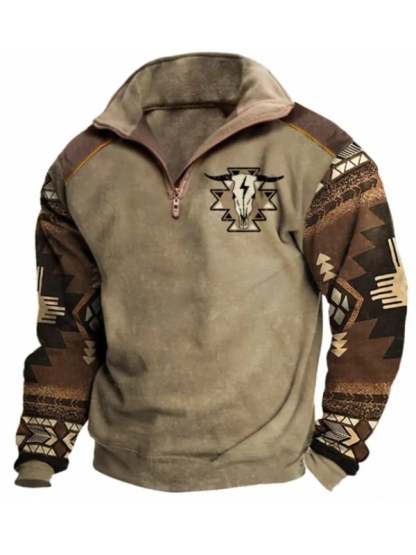 Men's Cowboy Lapel Sweatshirt
