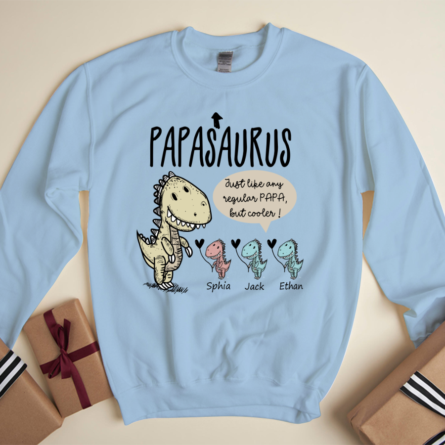 Personalized Papa saurus cute with grandkids Sweatshirt
