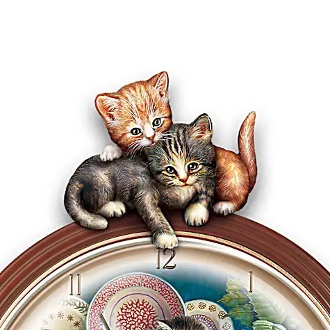 "Kitchen Capers" Cat Art Wall Clock