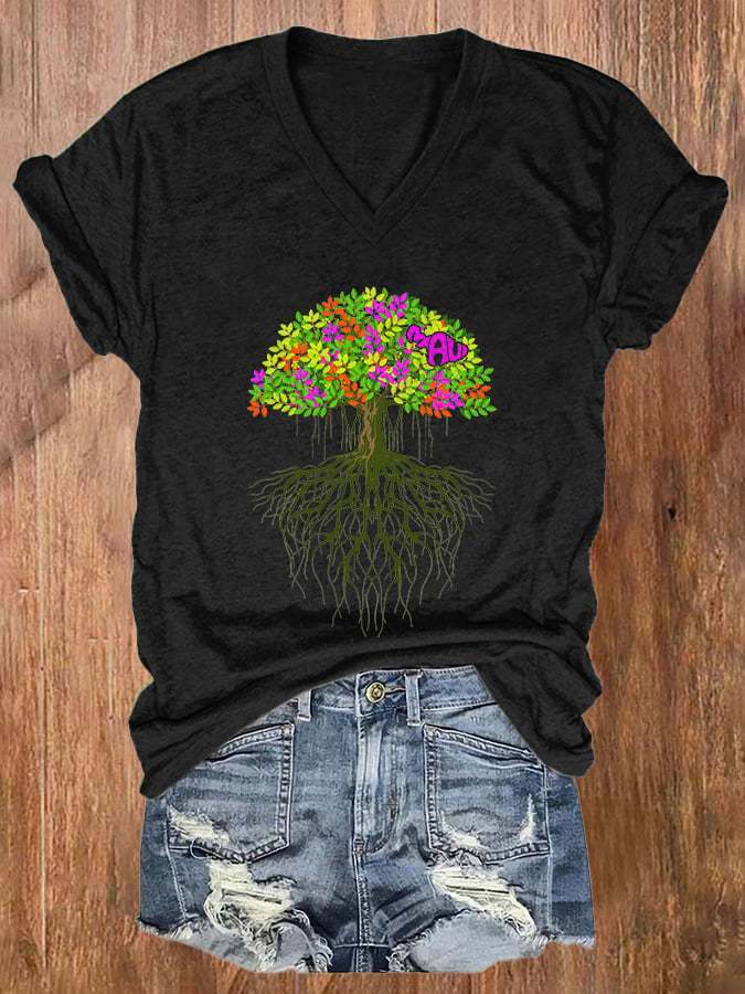 Women's Casual Maui Print Short Sleeve T-Shirt