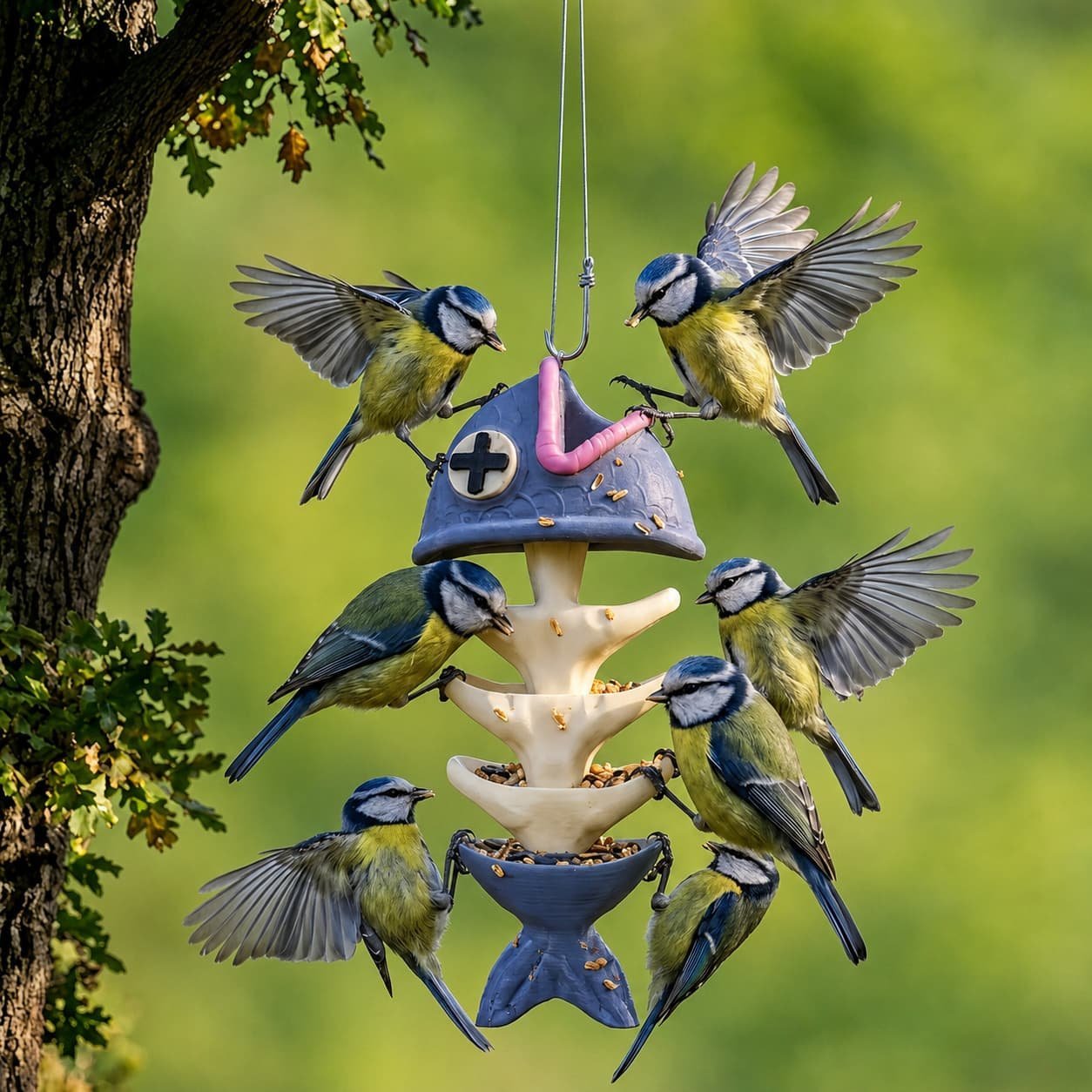Creative Fish Skeleton Hanging Bird Feeder