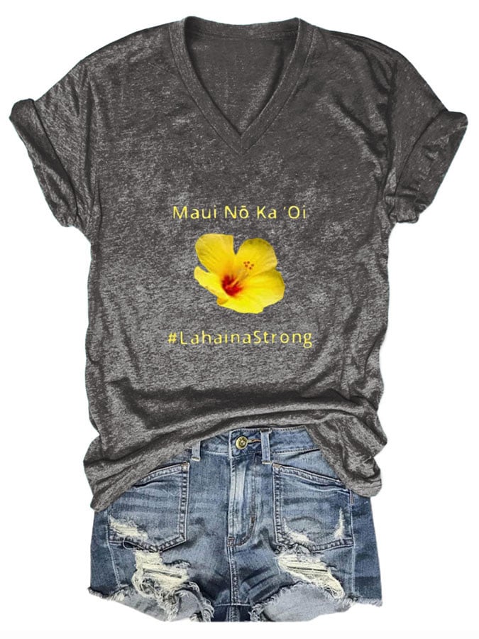 Women's Lahaina Strong V Neck T-Shirt