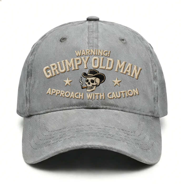 Warning Grumpy Old Man Embroidery Cap