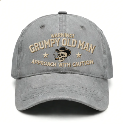Warning Grumpy Old Man Embroidery Cap