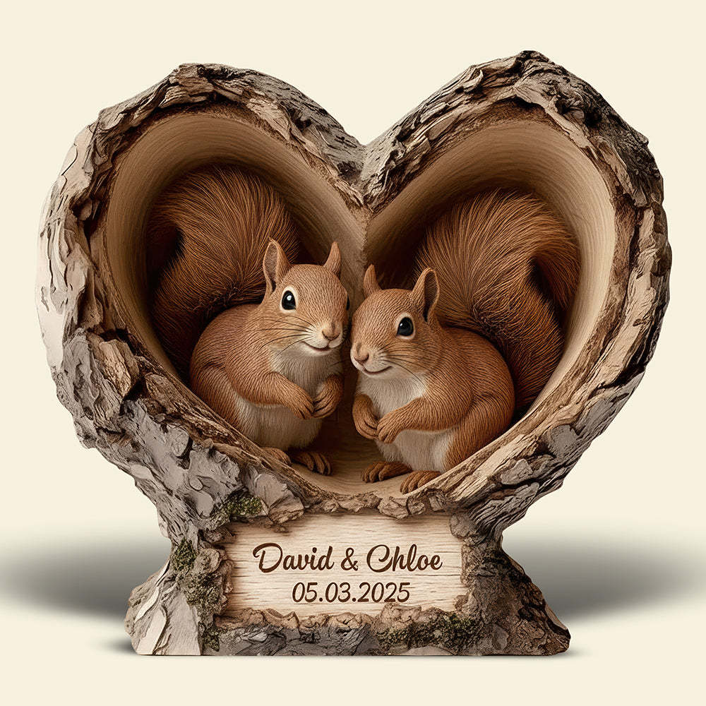 Squirrel Couple Acrylic Plaque – Personalized Gifts for Couple 04hyqn101225 - Shaped Plaques - GoDuckee