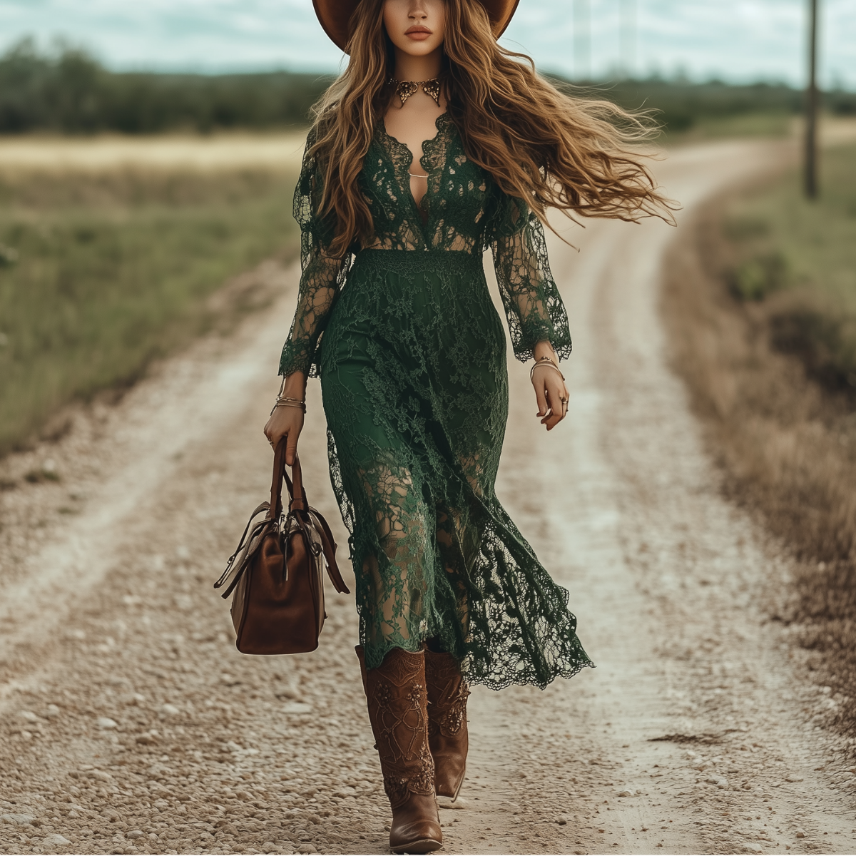 Vintage Elegant Bohemian Lace Dress