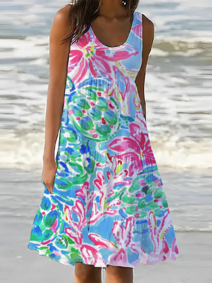 Women's  Turtle Seagrass Print Dress