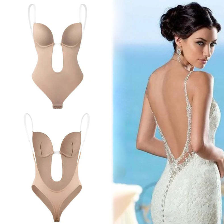 Backless Plunge Shapewear Strapless Bodysuit Shaper For No Back Dress