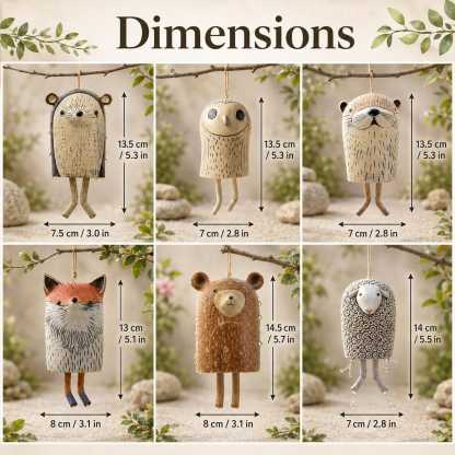 Handmade Whimsical Animal Wind Chime Ornaments