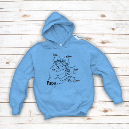 Papa And Kids Hand, Birthday Gift For Papa Hoodie