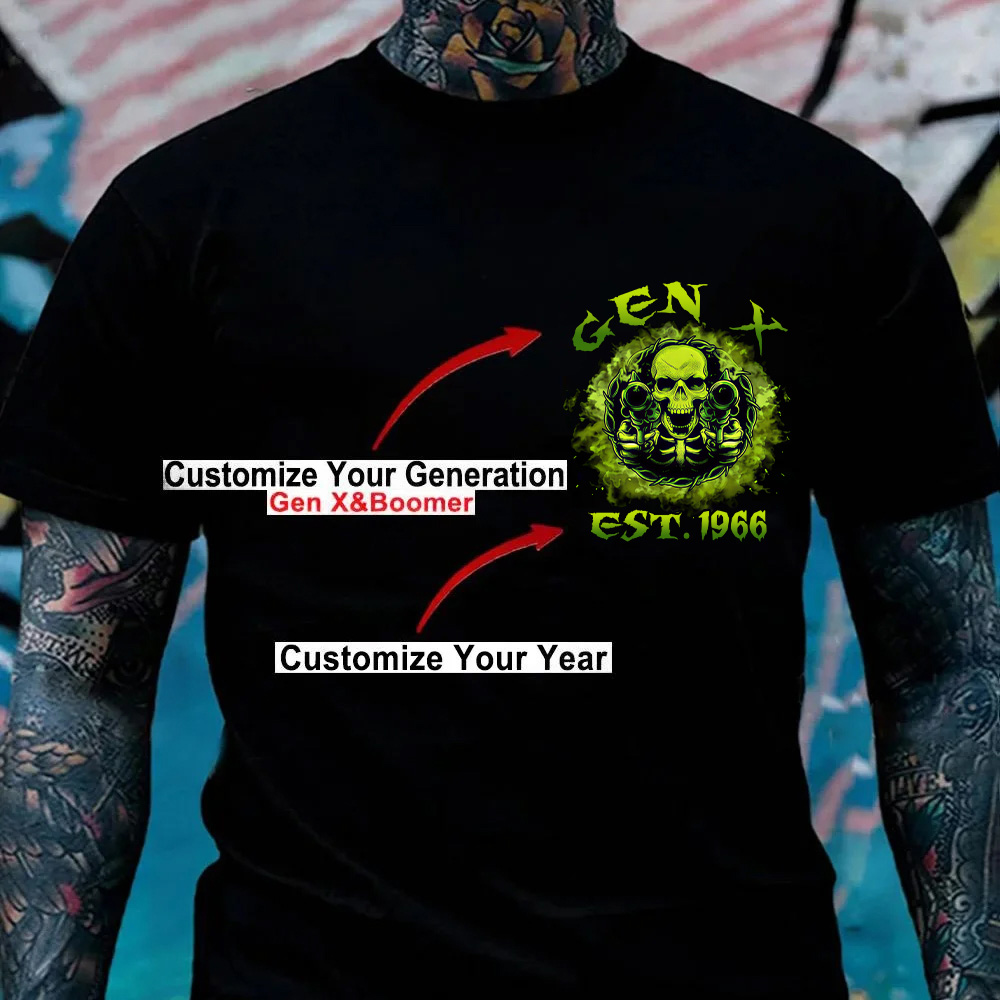 Too Old To Fight Too Slow To Run Custom Year Gen X, Boomer, Gen Y T-shirt