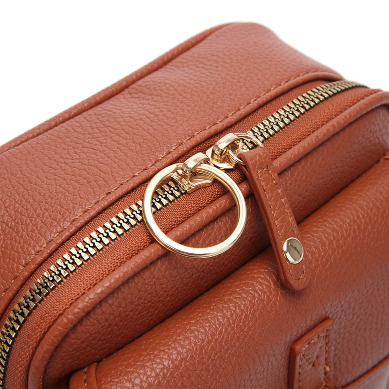 🔥LAST DAY 49% OFF- Crossbody Leather Bag - Brown / 20.5 x 15 x 6.5 cm