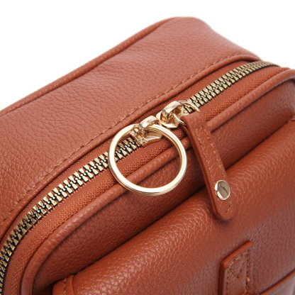 🔥LAST DAY 49% OFF- Crossbody Leather Bag - Brown / 20.5 x 15 x 6.5 cm