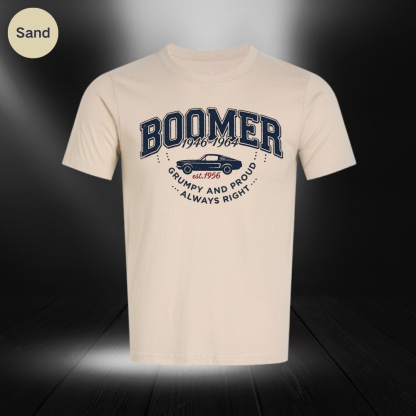 Vintage Boomer "Grumpy and Proud" Graphic Tee,Washed T-shirt