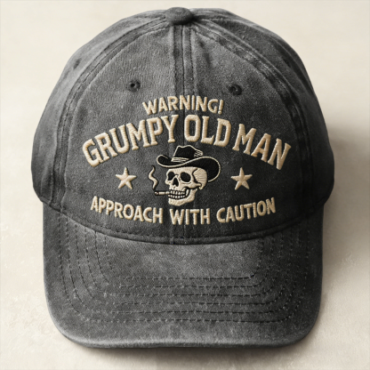 Warning Grumpy Old Man Embroidery Cap