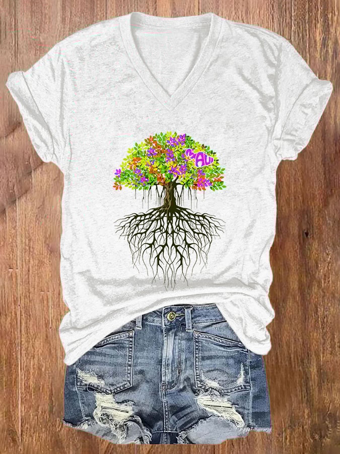 Women's Casual Maui Print Short Sleeve T-Shirt