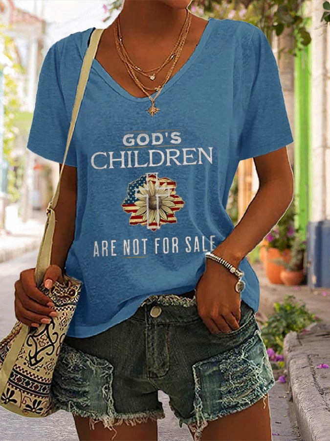 Women's God'S Children Are Not For Sale Print Short Sleeve T-Shirt