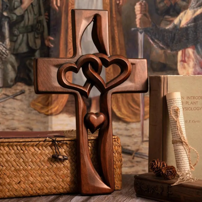❤️Intertwined Hearts Wooden Cross（Warehouse clearance）