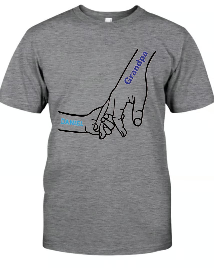 Grandpa And Kids Hold Hand