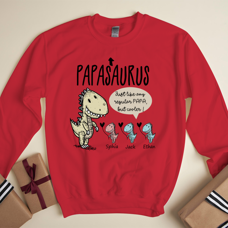 Personalized Papa saurus cute with grandkids Sweatshirt