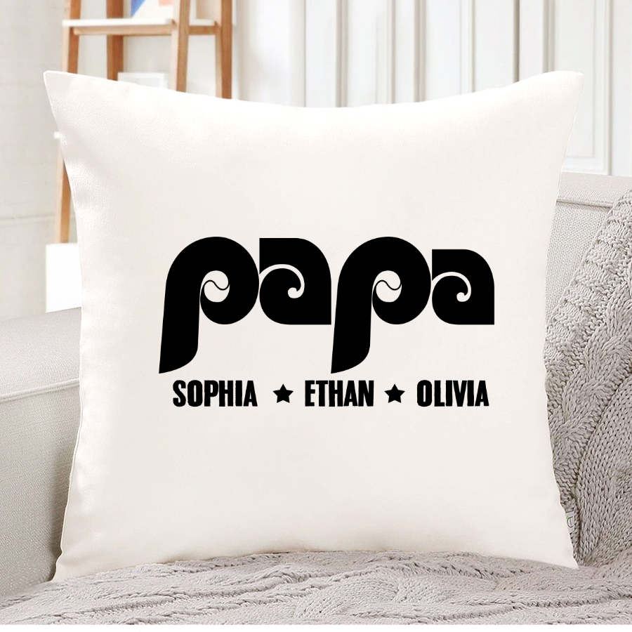 Personalized Papa And kids CL01 Indoor Pillow