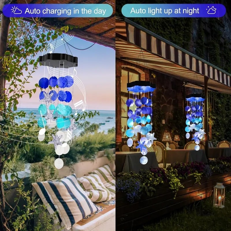 🎁Last Day 49% OFF - 🌈 ✨ Solar-Powered Seashell Wind Chime Light