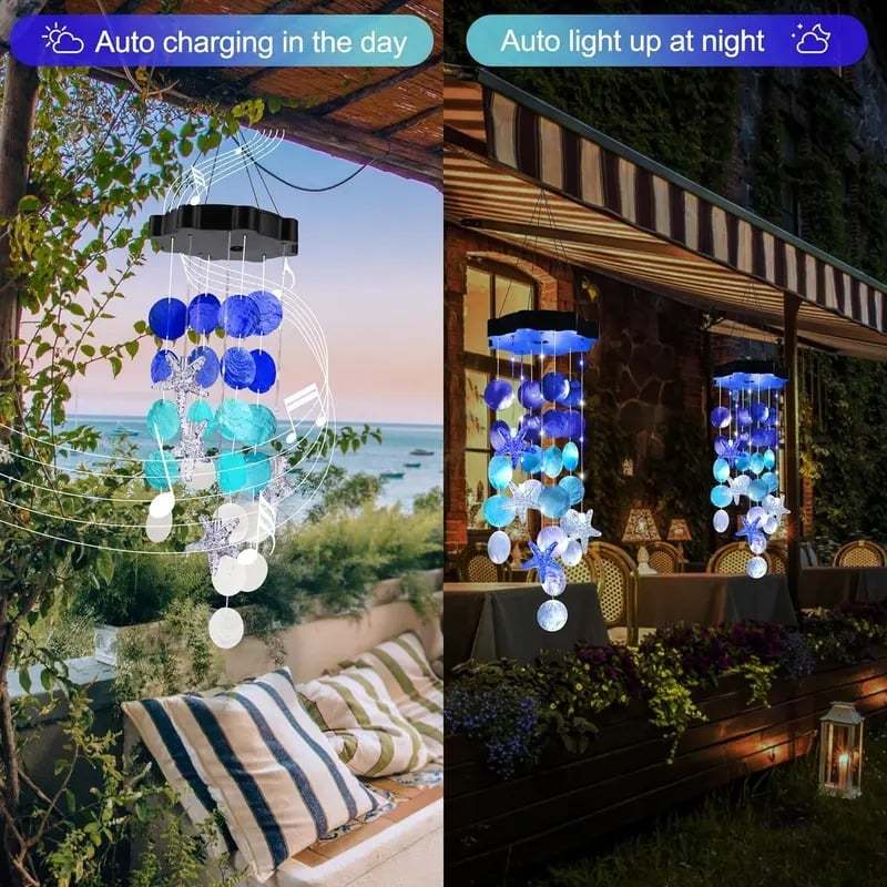 🎁Last Day 49% OFF - 🌈 ✨ Solar-Powered Seashell Wind Chime Light